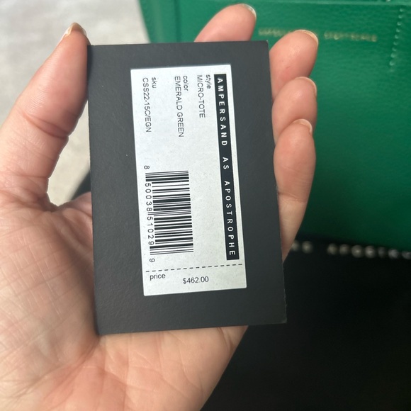 Ampersand as Apostrophe Micro Tote | Emerald Green | 100% Leather NWT✨ - Picture 6 of 8